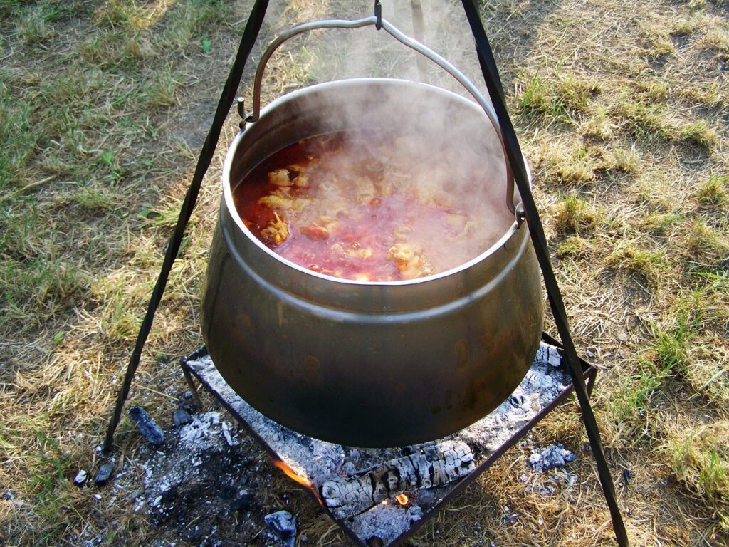 cauldron with goulash, food, cooking on a free fire, cauldron with goulash, food, food, food, food, food